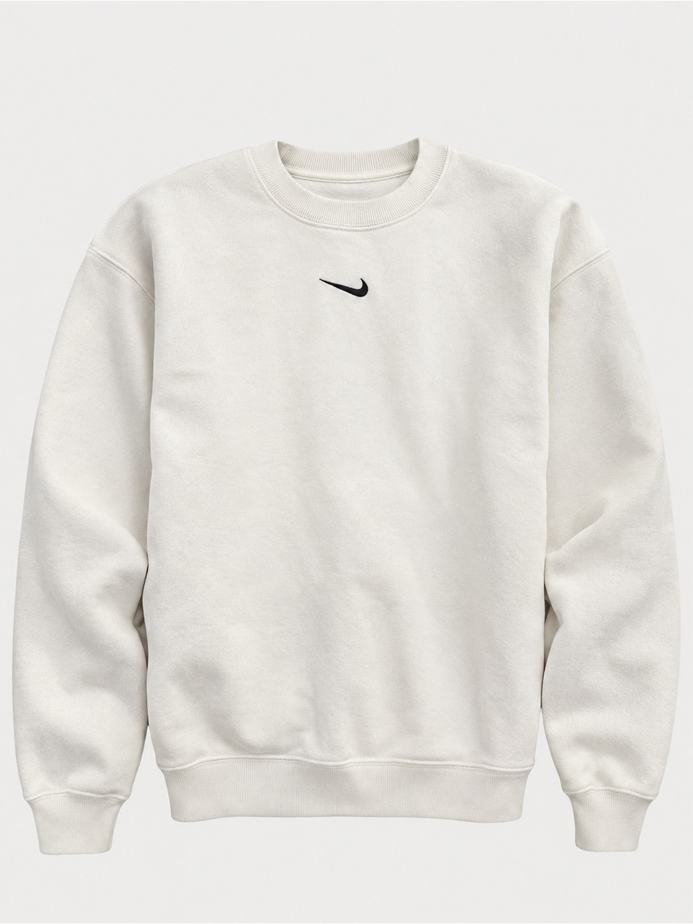 Nike White Crewneck Sweatshirt with Black Swoosh Accent